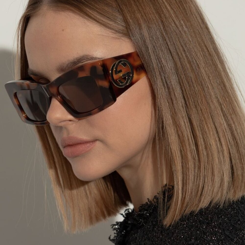 NWT Gucci GG1842S-002 Dark Havana 53mm Sunglasses